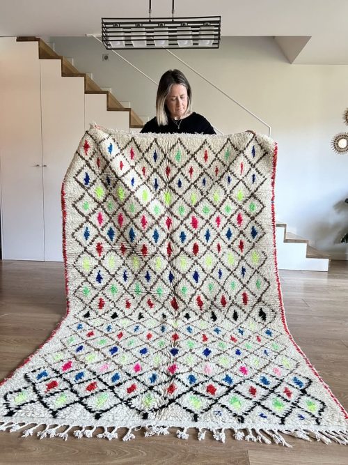 Azilal Boho Teppich mit bunten Rauten