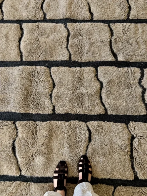 berberteppich mrirt beige schwarz muster