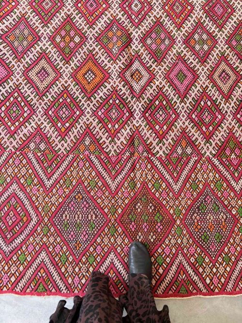 Kelim Teppich bunt mit Rautenmuster