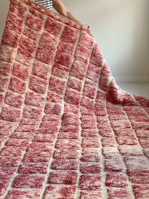 Mrirt Berberteppich rosa creme struktur