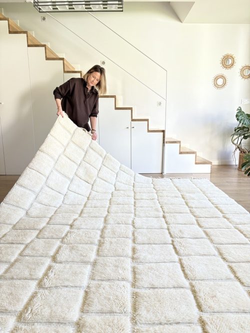 Mrirt Berberteppich weiss geometrisch