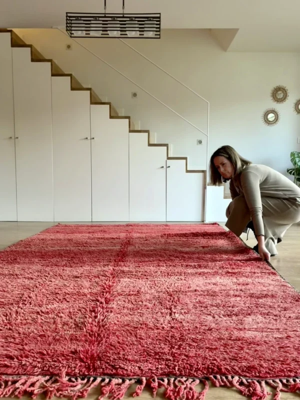 BERBERIAN KILIM STORE 3 Roter Boujaad Teppich Vintage Bordeauxton