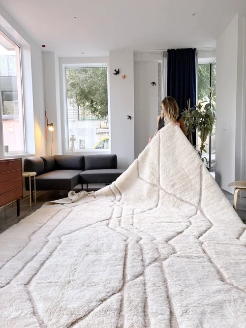 Weißer Mrirt Teppich „Cloud“ mit Reliefmuster 344 × 264 cm