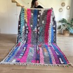bunter Boho Berberteppich Boujaad pink blau