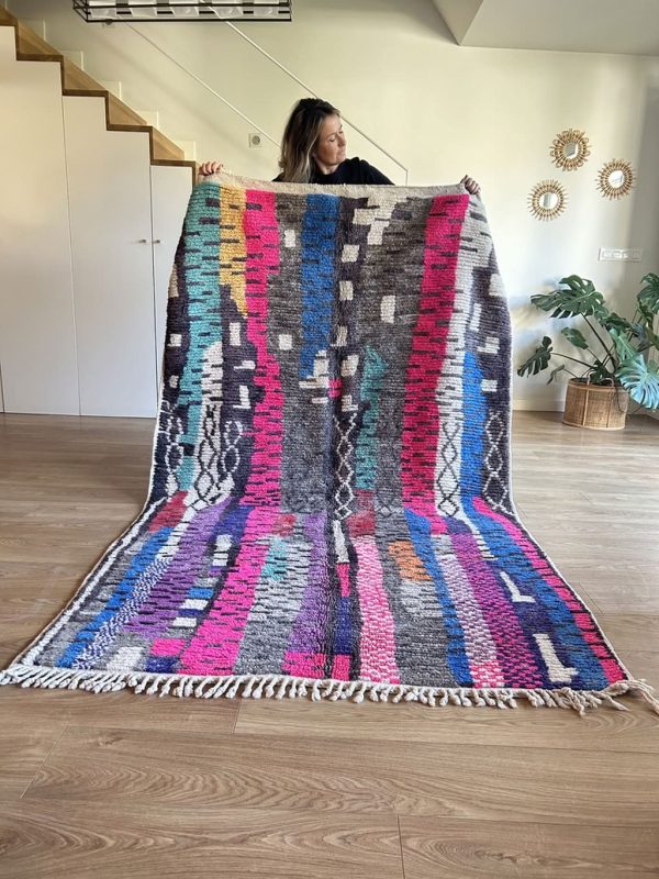 bunter Boho Berberteppich Boujaad pink blau