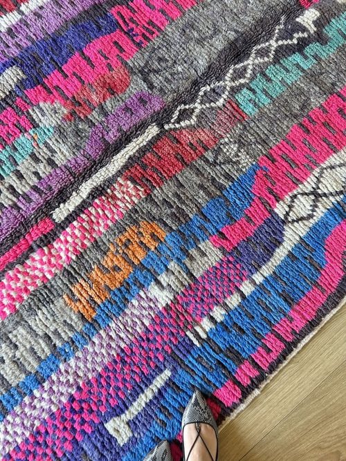 bunter Boho Berberteppich Boujaad pink blau