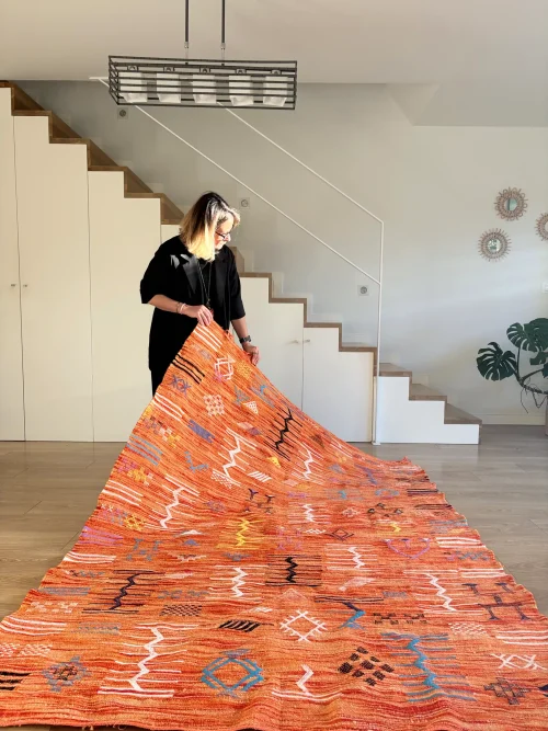 Kelim Teppich orange